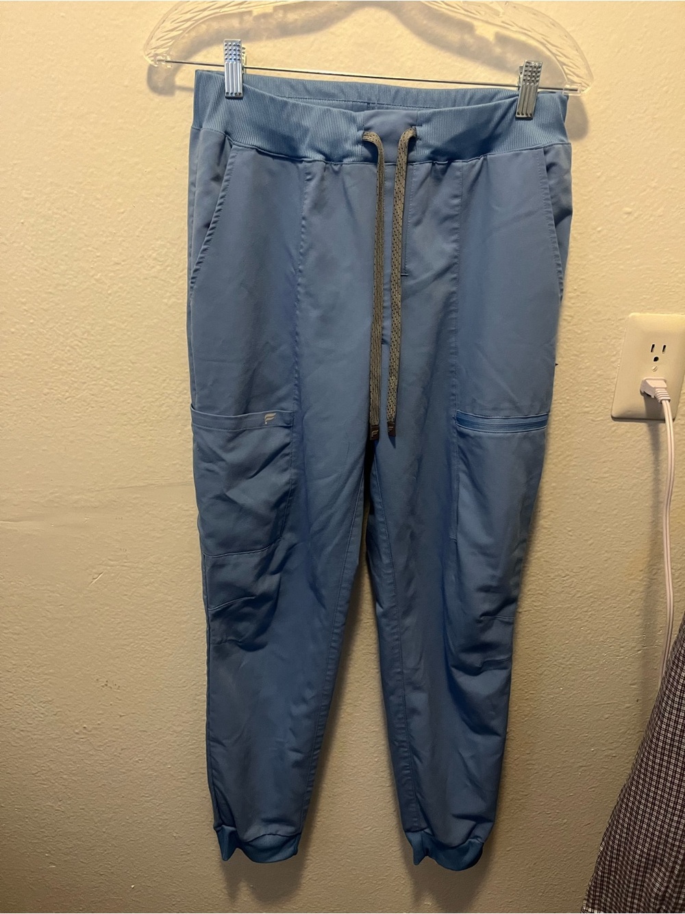 Fabletics Light Blue Drawstring Jogger Pants with Utility Pockets